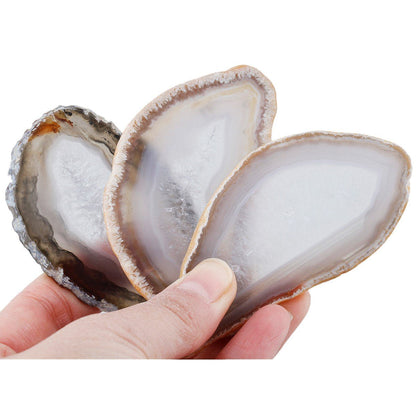 mookaitedecor Polished Agate Light Table Slices,Geode Agate Slab Cards Pack of 12