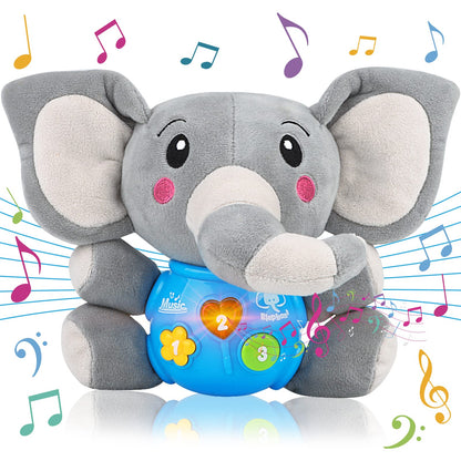 daboot Plush Musical Baby Toys，Cute Elephant Toys for 3-6-12 Months Boys & Girls, Cute Stuffed Animal Infants Baby Toy， Elephant Baby Stuff，Toys for Infants 0-6 Months