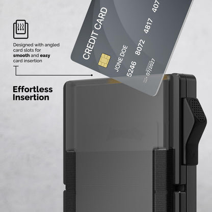 Slimwalt Wallet for Men with Money Clip - Holds 10-20 Cards, RFID Blocking Card Holder Wallets with Smart Card Slot, Minimalist Mens Wallet, Metal Pop Up Wallet, Gifts for Men Black