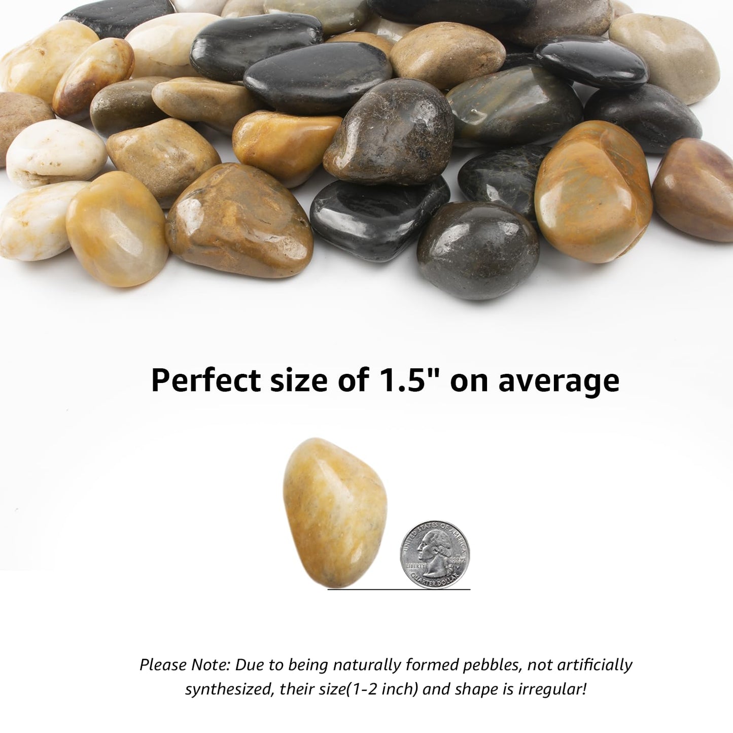 10lbs 1-2 Inch River Rocks, Decorative Mixed Pebbles for Garden Landscaping, Indoor Plants, Fish Tanks, Vases, and Succulents – Ideal for Home Decoration and Outdoor Gardens (Weight : 10 LB, Mixed)