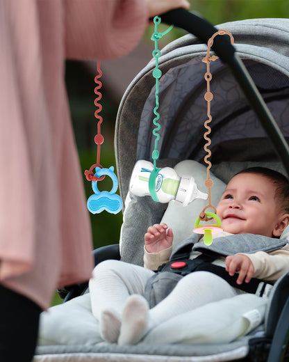 LittleHugs Toy Straps for Baby, Adjustable Toy Holder for Stroller Accessories, Silicone Baby Tether Pacifier Clip, No Throw Baby Travel Essential Leash for High Chair, Car Seat (7- Pack)