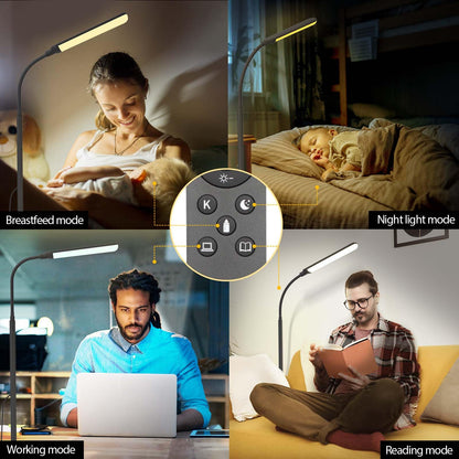 Aisutha LED Floor Lamp, 18W Super Bright Floor Lamp for Living Room, Adjustable Stepless Colors & Brightness Standing Lamp, Eye Caring Reading Light with Remote