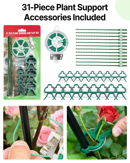 Suteck Garden Trellis for Climbing Plants Outdoor, 87" H x 20" W, 2 Pack Metal Garden Trellis with Rustproof Powder-Coated, Rose Trellis for Patio Lawn Yard, Flower & Vegetable Support