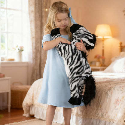 Tezituor 5pcs Wildlife Zebra Stuffed Animals Set, 25 inch Realistic Stuffed Zebra with Babies for Boys Girls, Large Pinto Plushies Pillow Toy for Brithday Gift Decoration