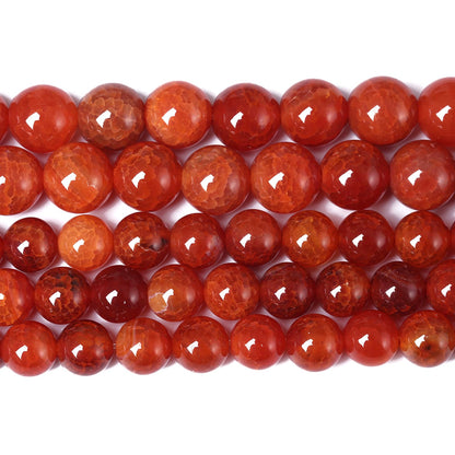 10mm 36pcs Natural Red Dragon Vein Agate Stone Beads for Jewelry Making Energy Healing Round Beads DIY Bracelet Necklace Accessories 15" (10mm, Red Dragon Vein Agate)