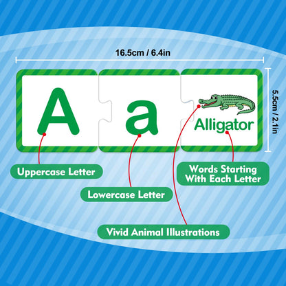 Kasfalci Alphabet Puzzle Cards,ABC puzzle,Alphabet Learning Toys,ABC Learning for Toddlers Kids,Matching Letter Game,Preschool Learning Activities,Kindergarten Classroom Must Haves,Homeschool Supplies