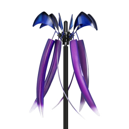 Cyan Oasis Wind Spinners for Yard Garden, Large Outdoor Metal Wind Spinner with Stake, Kinetic Wind Sculptures & Spinners Windmill for Outside Lawn Yard Art Decor(15" W x 73" H)