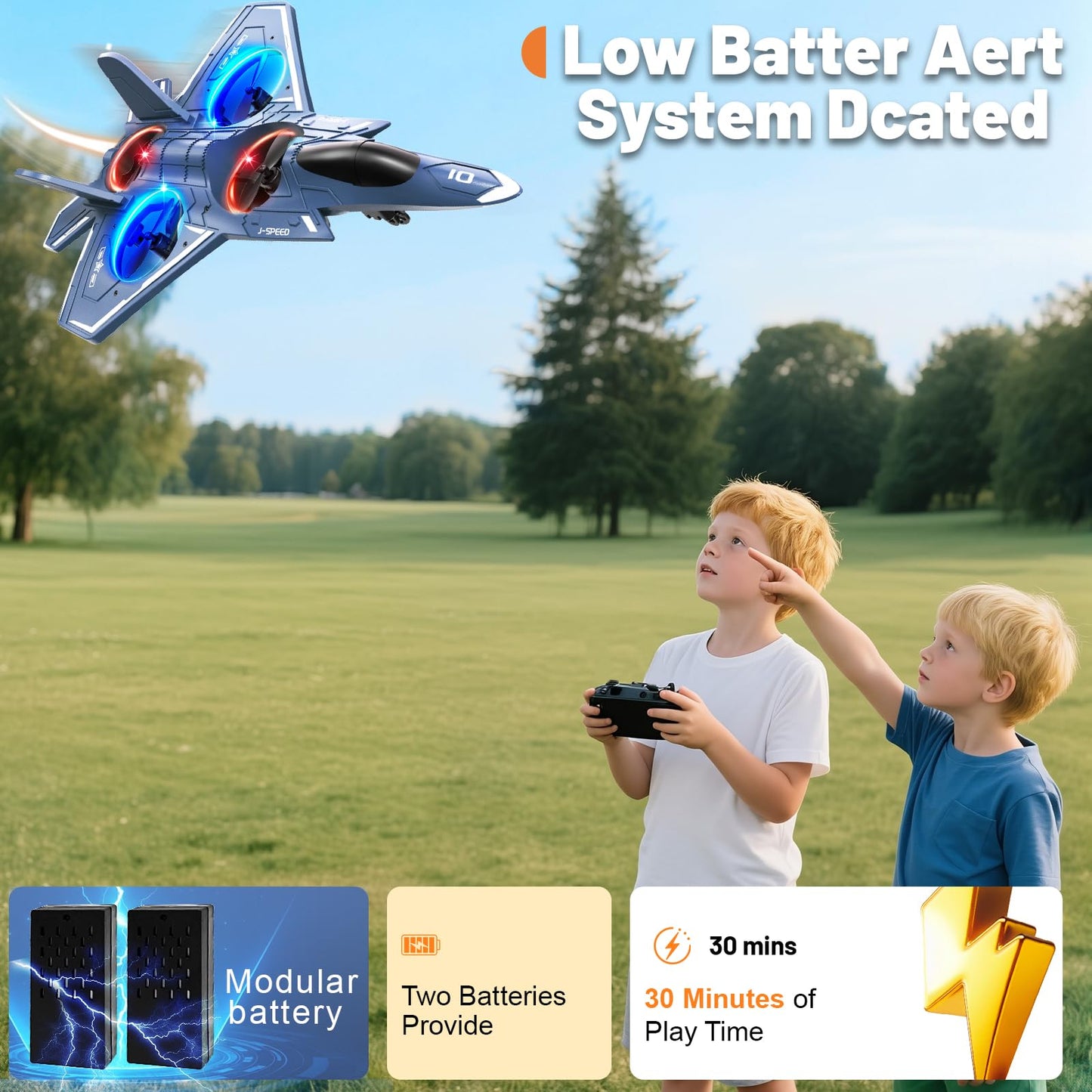 ENJOYFLY Foam Remote Control Airplanes RC Planes for Kids Adults 14+, RC Airplane Fighter Jet with Light, 360° Flip Fighter Jet Toys, Stunt Roll, Airplane Toy Gifts for Kids Boys