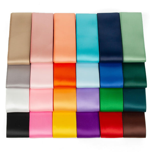 Mlurcu Satin Ribbon 1-1/2 Inch x 48Yds Assorted Colorful Wide Bulk Ribbon Pack, Double Faced Satin Ribbon Set, Thick Silk Fabric Ribbons for Crafts, Flower Bouquet, Christmas Gift Wrapping, Hair Bows