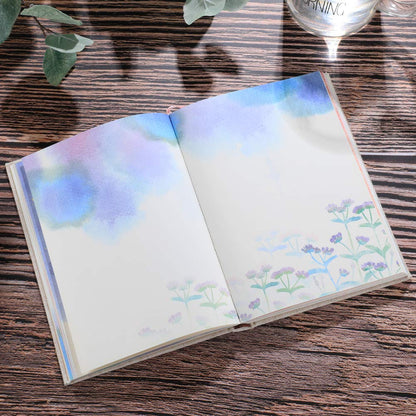 SIIXU Colorful Blank Notebook, Unruled Personal Diary Journals to Write in for Women, Hardcover Writing Notepad Gift, Unique Watercolor Design, 192 Pages, 2 Bookmarks, Unlined