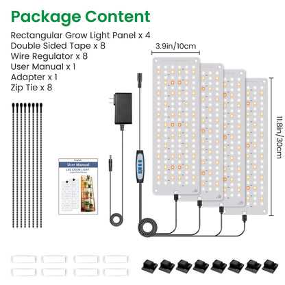 Aumtrly Grow Lights for Seed Starting, 552 LED Full Spectrum Plant Light Panel for Growing Indoor Plants, Slim Grow Lamp with UL Adapter, 6/12/16H Timer, 3 Light Modes, 5 Dimmable