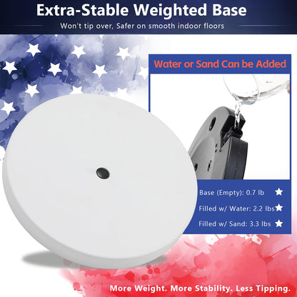 Flag Stand Indoor - 1" Heavy Duty Metal Flag Pole Set with Base,6-8ft Adjustable,Portable & Free Standing For Office,Meeting Room,Classroom,Entry Area,Outdoor Porch Deck (White)