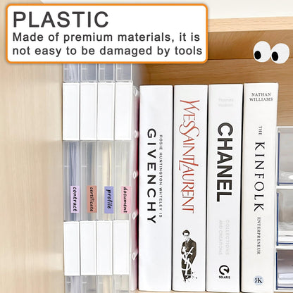 LonlyEagle 12 Pcs Clear A4 File Portable Project Case, Plastic Storage Box for 8.5" x 11" Letter Paper, Scrapbook Paper Storage Boxes Documents Magazines Holder