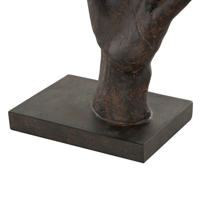 Deco 79 Polystone Hands Decorative Sculpture Sign Home Decor Statue with Butterrfly Accents, Accent Figurine 11" x 5" x 16", Dark Brown