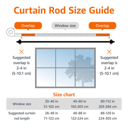 Amazon Basics Room Darkening Blackout Curtain Rod for Bedroom and Living Room, Curved, Wraps Around, Blocks Light, for Heavy Curtains, 48" to 88", Black