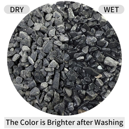 FANTIAN 10LB Black Pea Gravel for Landscaping, 3/8 Inch Black Pebbles for Plants Cactus Succulent Fish Tank and Garden Black Stones