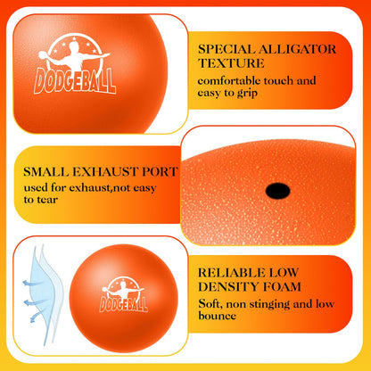Jerify 6 Pcs Foam Dodgeball Set 8 Inch Soft Skin Playground Dodgeballs Bulk, Low Density Foam for Non Sting GaGa Pits, Dodgeball, Sports Equipment for Kids and Adults