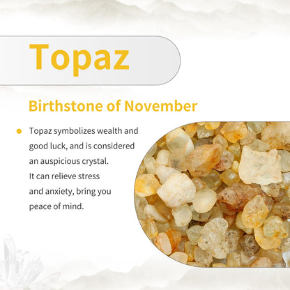 TUMBEELLUWA 1 LB Topaz Tumbled Stones Bulk for Crafts Vase Filler Landscape Decor, Natural Healing Crystal for Meditation Witchcraft