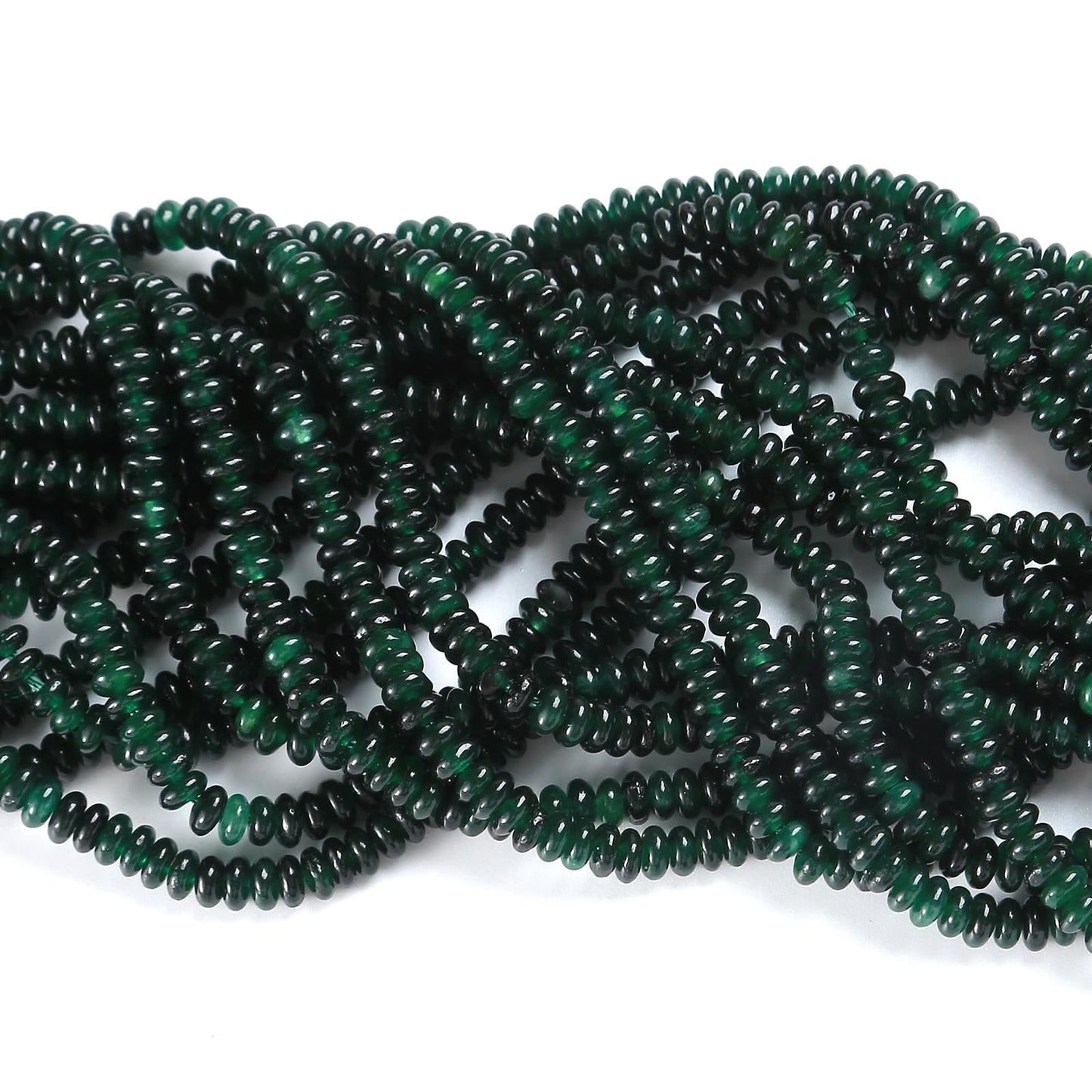 150PCS 2x4mm Natural Blackish Green Jade Stone Rondelle Beads Abacus Disk Stone Beads Round Loose Spacer Gemstone for DIY Bracelet Necklace Jewelry Making