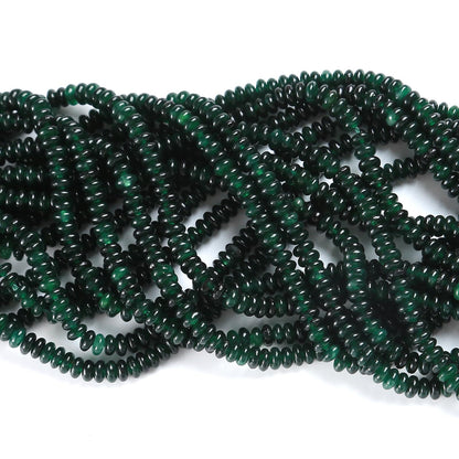 150PCS 2x4mm Natural Blackish Green Jade Stone Rondelle Beads Abacus Disk Stone Beads Round Loose Spacer Gemstone for DIY Bracelet Necklace Jewelry Making