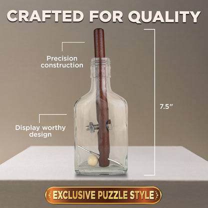 True Genius - Grecian Glass Bottle Disentanglement Brainteaser Puzzle, Logic Puzzle for Adults, Brain Teaser, Gifts for Father's Day, Men, Kids