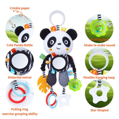 MokukuToys High Contrast Baby Toys,Black and White Hanging Toys,Animal Plush Hanging Toy,Car Seat Stroller Toys Gift for Newborn Boys and Girls 0 3 6 9 12 Months