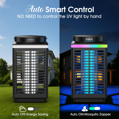 Bug Zapper Outdoor, 4-in-1 4200V Electric Mosquito Zapper, Rechargeable Bug Zapper Cordless Fly Zapper with 5000mAH Battery, Waterproof IP68, Portable & Wireless Insect Zapper for Patio Camping Home
