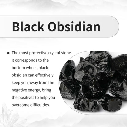 TUMBEELLUWA Boho Handmade Braided Crystal Holder Bracelet Chakra Healing Crystal Chips Bracelet Adjustable Trendy Jewelry Gifts for Women Men, Black Obsidian
