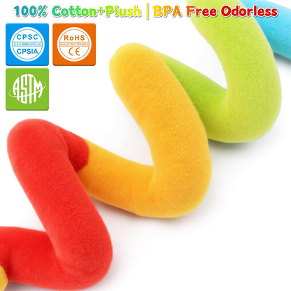 FPVERA Spiral Car Seat Toys - Baby Sensory Soft Plush Hanging Toys for 0-12 Months Stroller Crib Accessories, Essentials for Expecting Moms & Baby Shower Registry Gift
