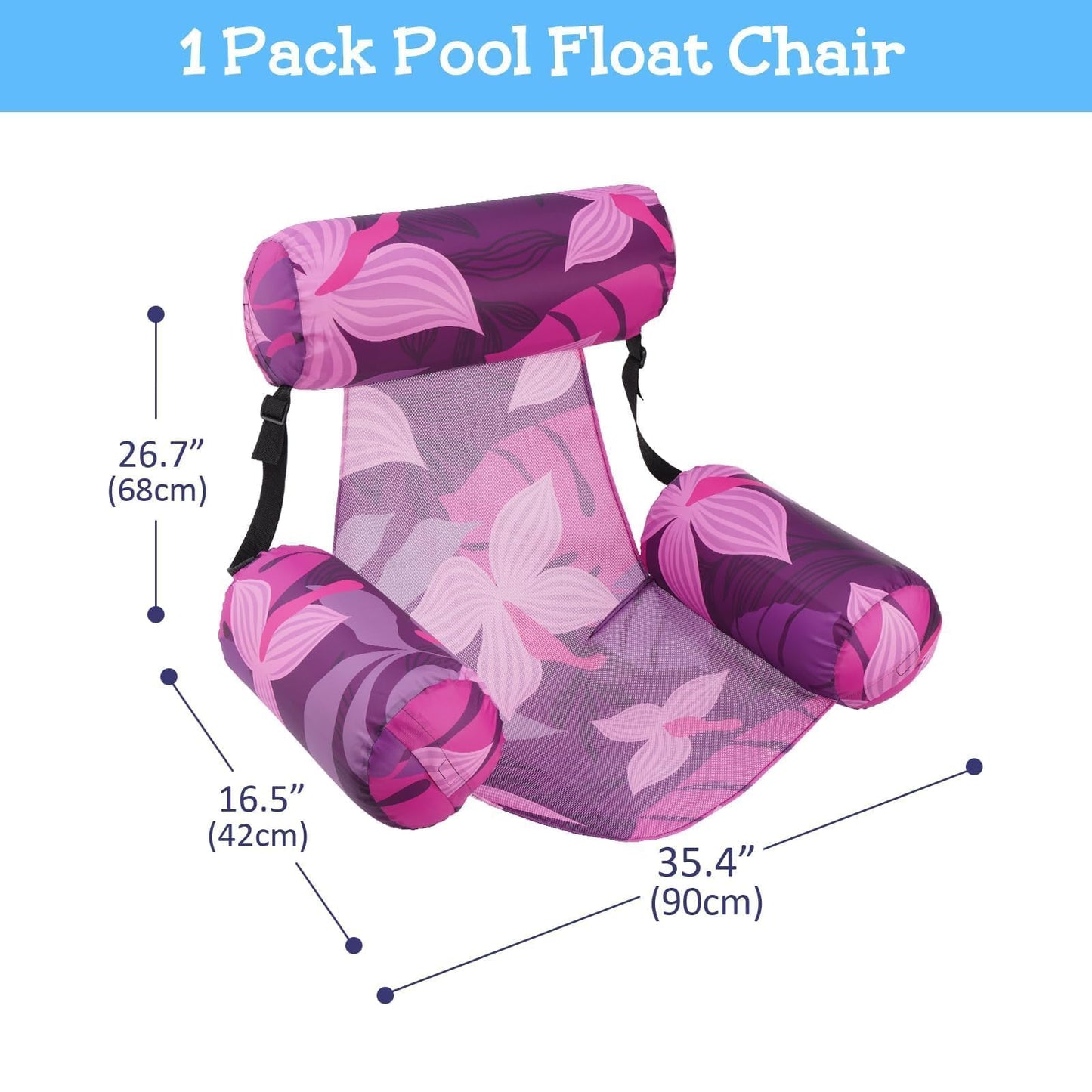 Inflatable Pool Float Chair - Pool Floats Adult Heavy Duty, Water Floating Lounge Chairs, Blow up Floaties Adults for Summer Fun Party Lake Beach