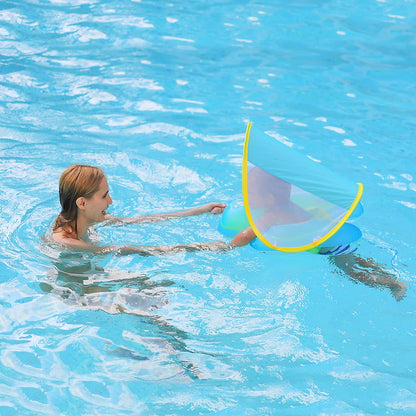 Free Swimming Baby Inflatable Baby Float with Sun Canopy Size Improved Infant Pool Floaties Swimming Pool Toys for The Age of 3-36 Months (Blue, X-Large)