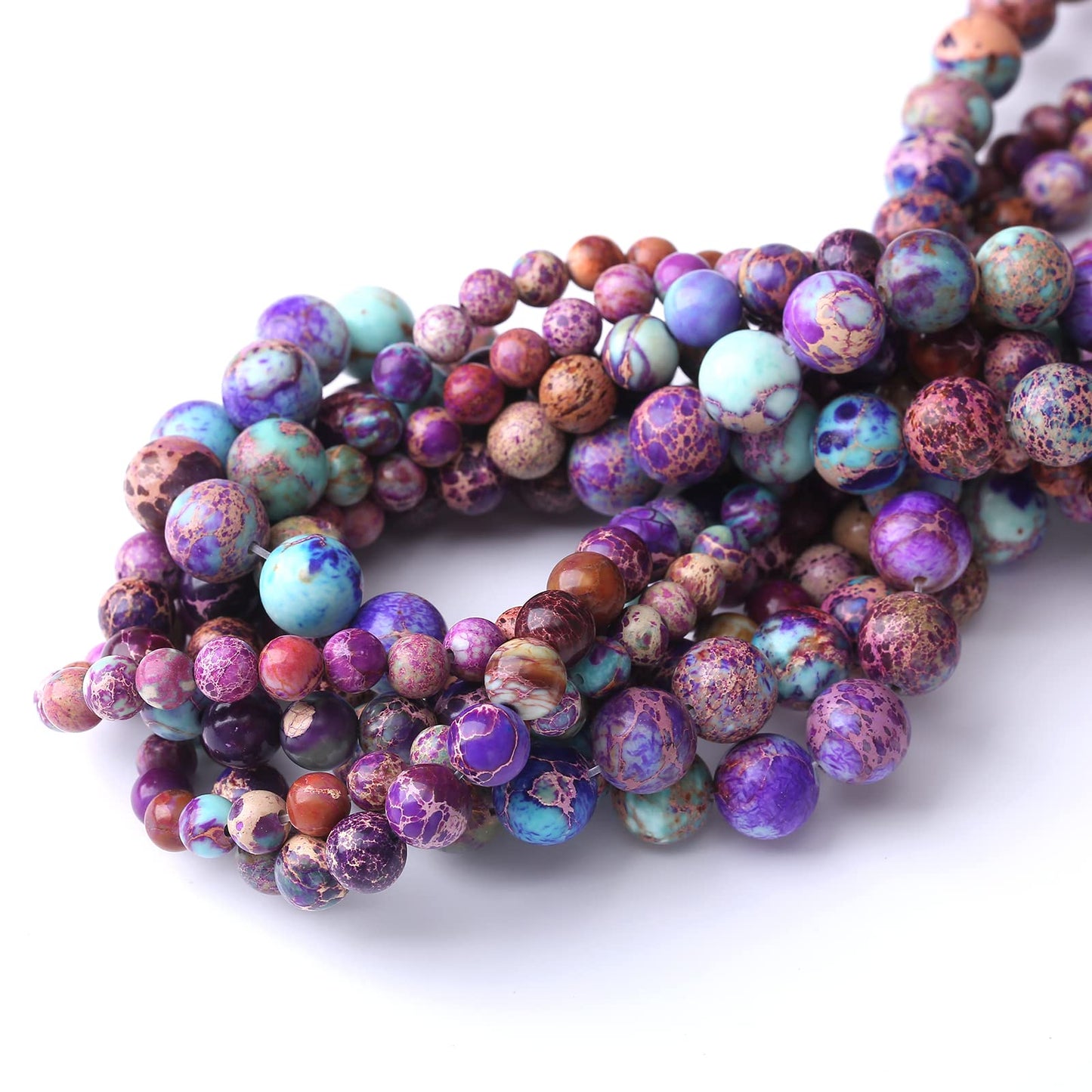 36PCS 10MM Natural Galaxy Sea Sediment Jasper Stone Beads Energy Healing Beads for DIY Jewelry Bracelet Necklace Making for Jewelry Making15Inch
