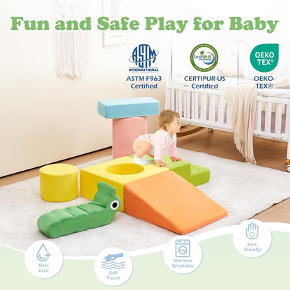 Climbing Toys for 1-3 Year Old,Toddler Climbing Toys Indoor, Baby Climbing Blocks, 7-Piece Soft Foam Climbing Blocks Set,Toddler Playtime Corner Climber Foam Play Gym for Climbing Crawling and Sliding