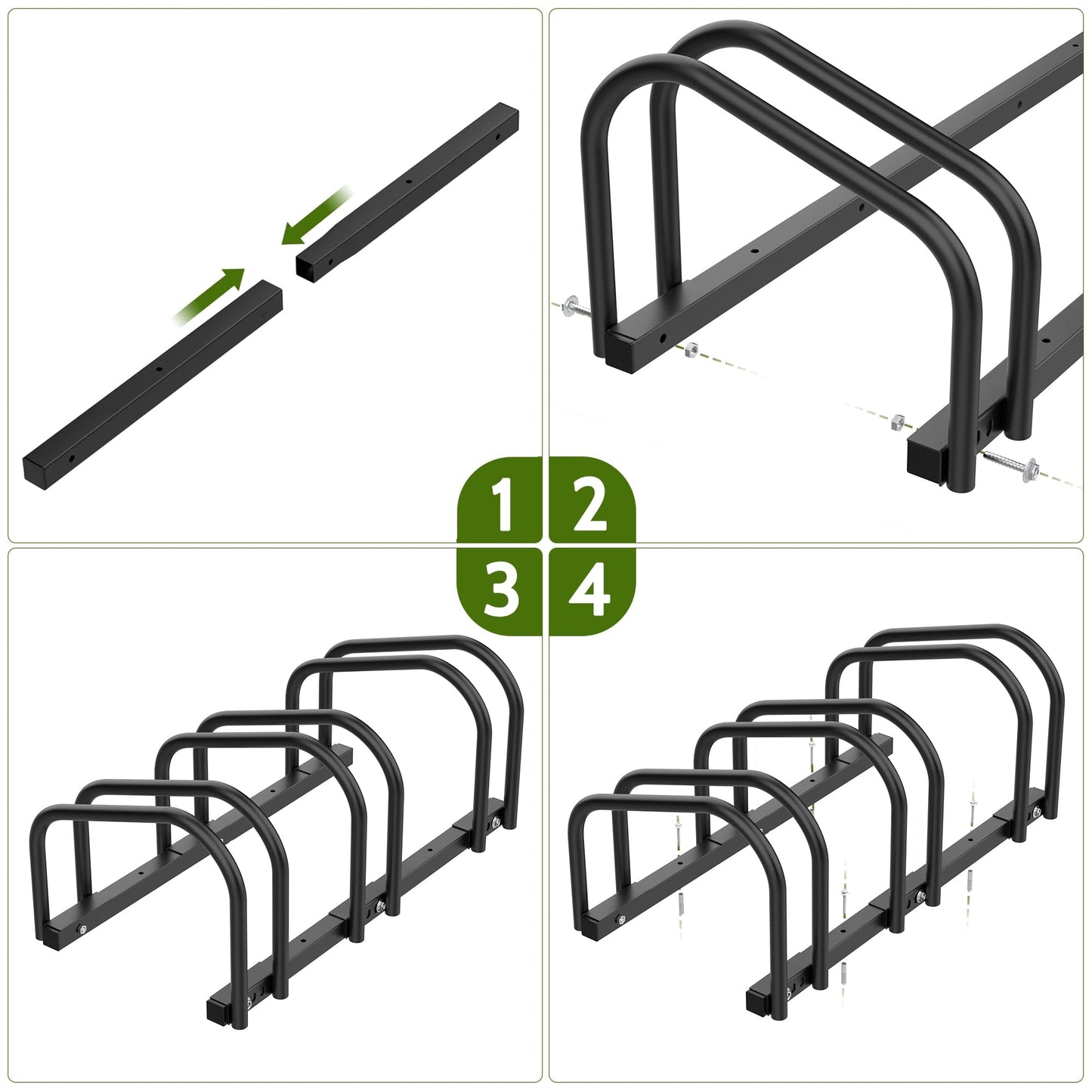 WALMANN 3 Bikes Floor Bike Stand, Bike Parking Rack Garage Bike Storage Stand Indoor/Outdoor 22-28" Wheel Stand, Max. Tire Width 2.1"