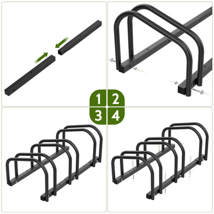 WALMANN 3 Bikes Floor Bike Stand, Bike Parking Rack Garage Bike Storage Stand Indoor/Outdoor 22-28" Wheel Stand, Max. Tire Width 2.1"