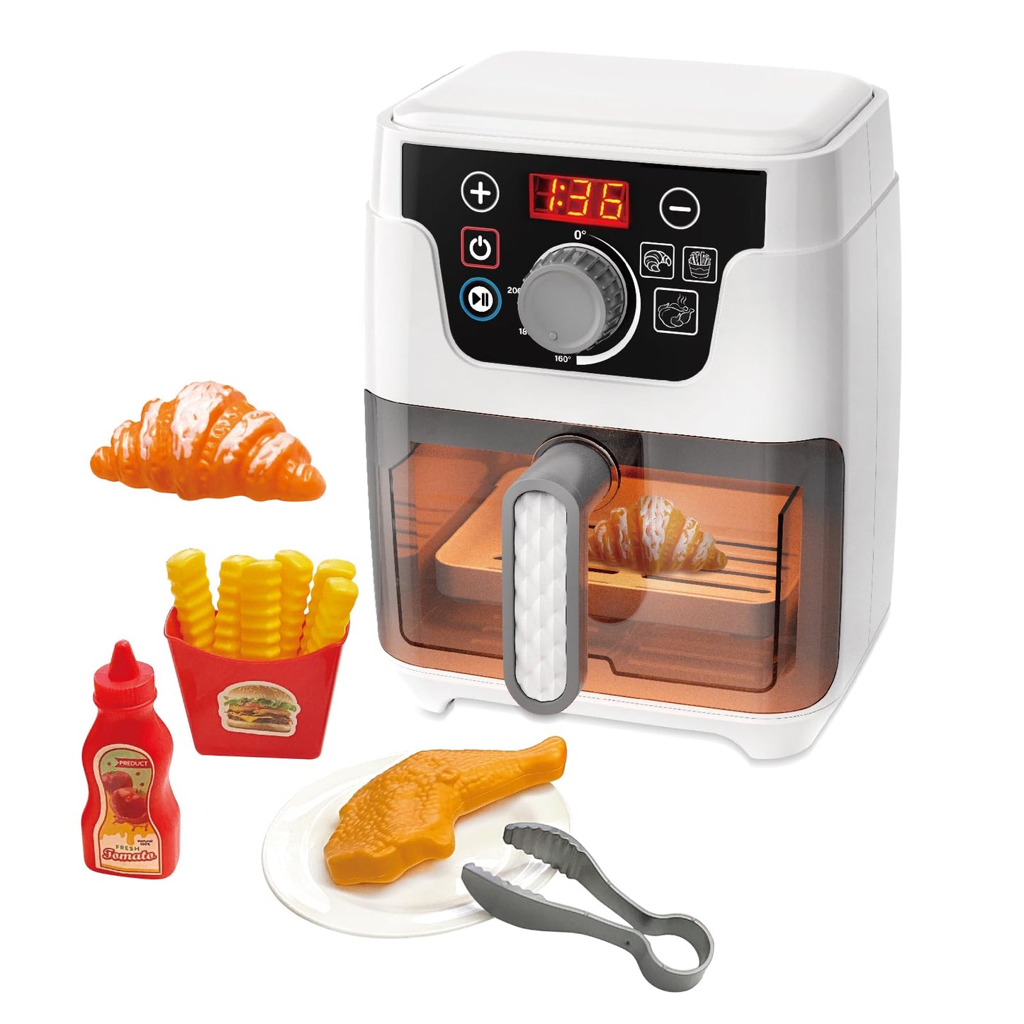 Air fryer Toys,Toy Air Fryer for Kids, Kids Play Kitchen Playset Accessories, Kitchen Accessories Pretend Play Toddler Playset for Girls Boys Birthday Gifts