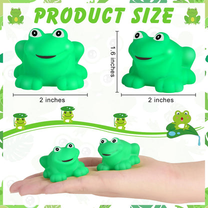 Mototo 120 PCS Rubber Frogs Little Squeaky Frogs Float Bath Toy Green Shower Swimming Bathtub Toy Easter Egg Stuffer for Hyundai Santa Cruz Jeep Game Prize Froggy Birthday Party Classroom School Decor