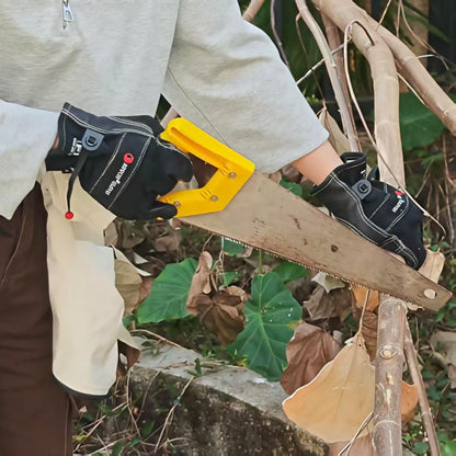 AOUCHI Leather Gardening Gloves for Men, Work Gloves for Welding, Mechanics, Construction, Thorn Proof (Black, X-Large)