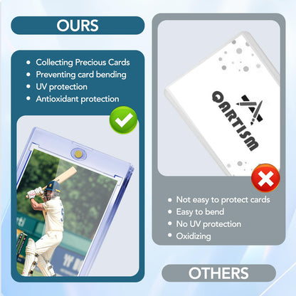 ZENOWICK 64ct Magnetic Card Holders, 35pt One Touch Card Holder, U-V Protection Hard Plastic Case for Trading Cards, Display Case for Sports, Baseball, Football, Game Cards
