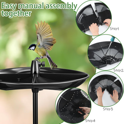 Geelin 21'' Plastic Bird Seed Catcher Tray for 1'' Outdoor Pole Feeders, Removable Bird Seed Catcher Tray for Hummingbird Bee Feeders Outdoors, Backyard, Garden, Not Included Pole