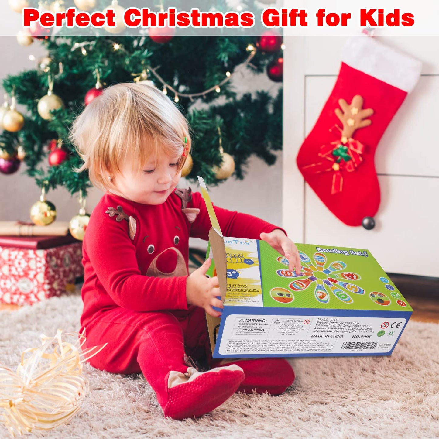 Kids Bowling Set 2-5 Toddler Indoor Bowling Game Outdoor Toy Gift for 1 2 3 4 Year Old Boys Girls Soft 10 Colorful Foam Bowling Pins 2 Bowling Ball Developmental Toddler Age 2-4 3-5 Easter Present