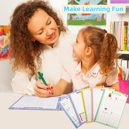 Large Handwriting Practice Books for Kids, Grooved Writing Book Magic Copybooks, Reusable Children's Writing Practice Workbook, Kindergarten Pre-School Essentials(Set of 5 Books)