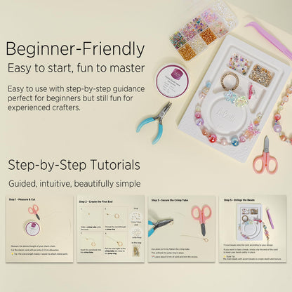 LuCastte Stellar Beading Designer Kit, Bracelet Making Kit for Beginner with Guide,1600pcs Beads for Bracelets Making, Jewelry Making Kit Premium Resin Beads Seed Beads, Art Kit Gift Travel DIY
