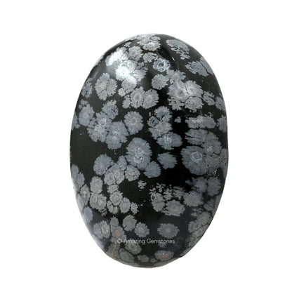 Amazing Gemstone Snowflake Obsidian Crystals and Healing Stones - Large Palm Stone Crystals Piedra - Crystal for Good Luck, Positive Energy, Meditation - Unique Stocking Stuffers, Gifts for Women