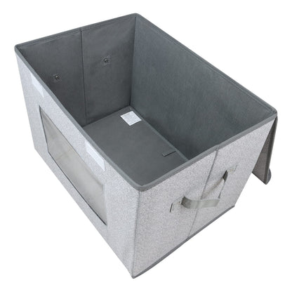 Univivi Larger Fabric Collapsible Storage Bins, Foldable Storage Boxes with Lids, Storage Cube Organizer Basket for Home, Closet, Bedroom(Gray, 17“ x 12” x 12")