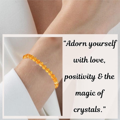 Amazing Gemstone Citrine Onyx Bracelet, Gifts For Men & Women - Protection Healing Crystal Bracelet - 6mm Gemstone Beaded Adjustable Bracelet, Pulseras Para Hombres Mujer Stocking Stuffers