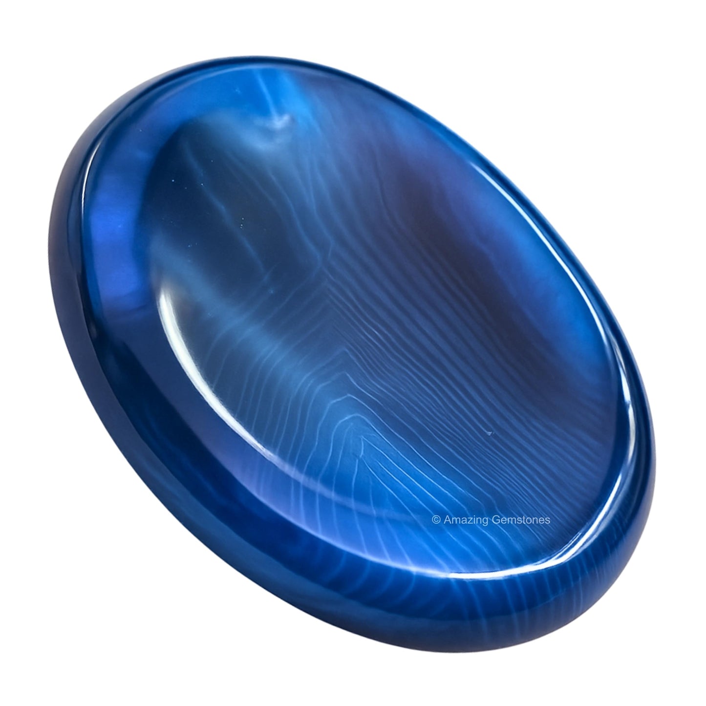 Amazing Gemstone Alma Blue Agate Worry Stone, Healing Crystals - Piedra Crystal Fidget for Gift, Meditation, Calming, Relaxation, Stress Relief