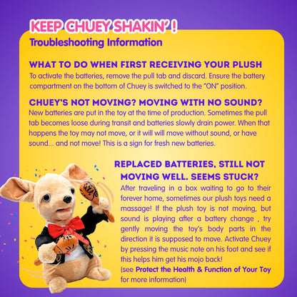 Cuddle Barn Chuey Bamba 12" Singing Chihuahua Animated Plush Toy, Shakes Maracas to La Bamba | Cinco de Mayo Party Gift | Great for Birthdays & Celebrations | Fun Toy for Kids, Adults
