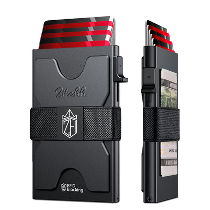 Zitahli Card Holder Wallets for Men - Slim Wallet Holds 6+6 Cards, Metal Card Holder, Minimalist RFID Blocking Wallets with Pop-Up Function, Ultra-Thin, Men's Accessories, Gifts for Him