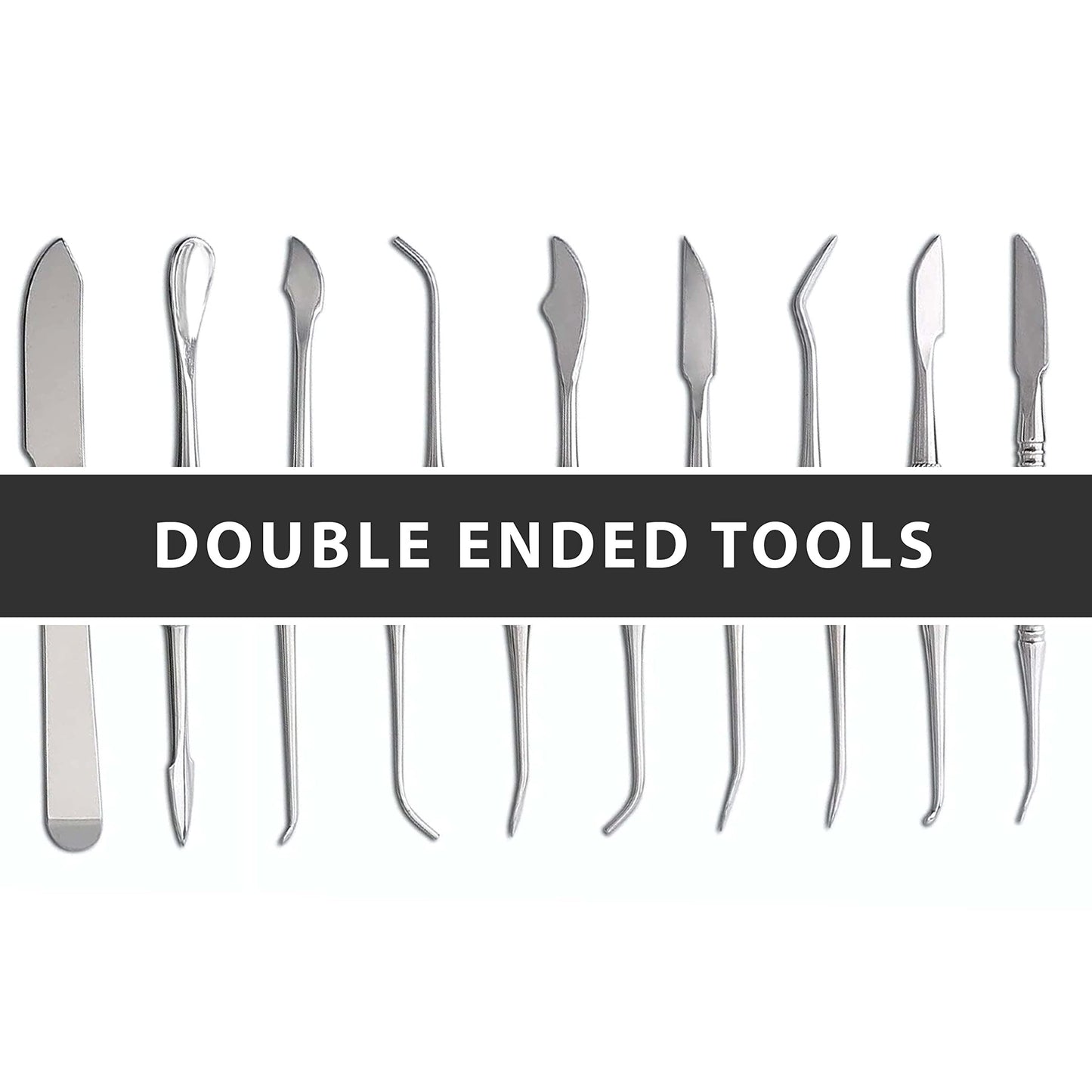 SURGICAL ONLINE Stainless Steel Wax Carvers Set, Pottery & Polymer Clay Tools, Sculpting Kit with Carrying Case